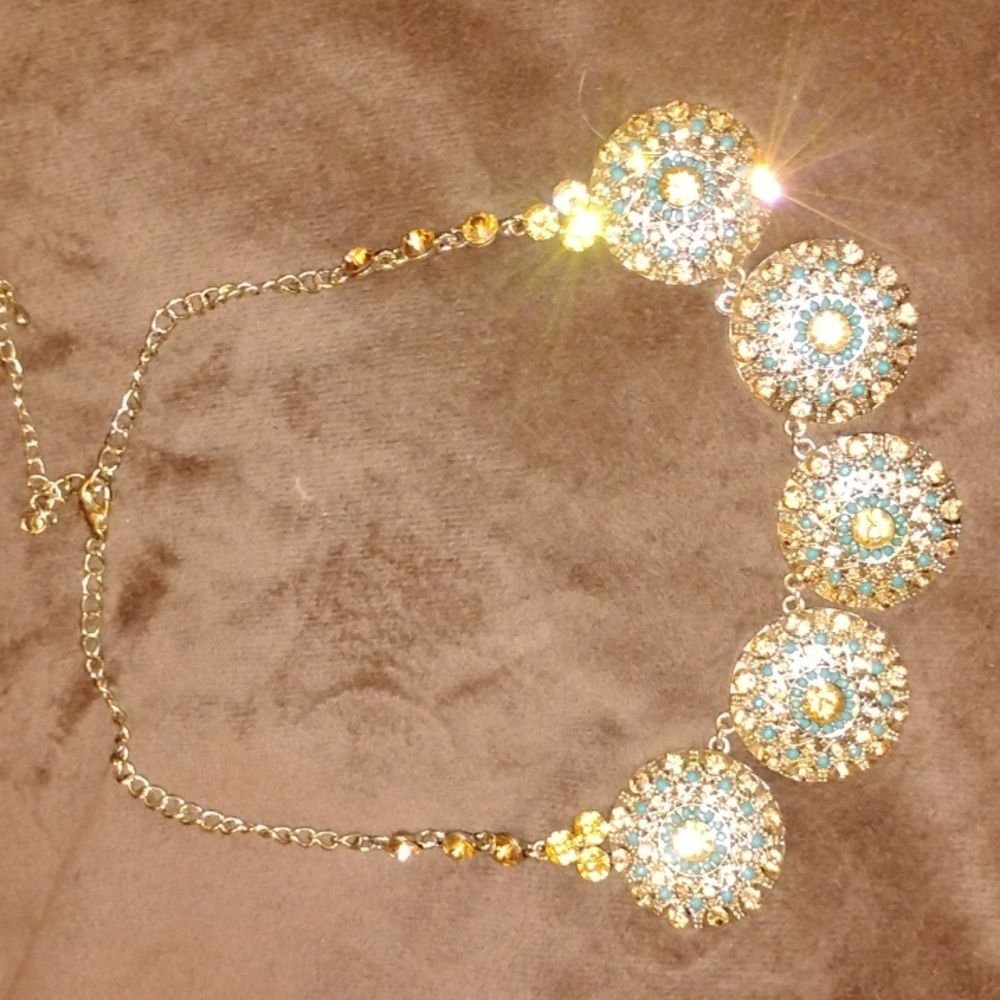 Turquoise Medallion Choker Necklace